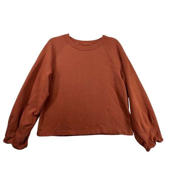 Abercrombie & Fitch Womens Sweatshirt M Rust Soft A&F Cropped Comfy Cozy Casual - Picture 1 of 9